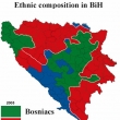 etnická mapa Bosny a Hercegoviny rok 2005